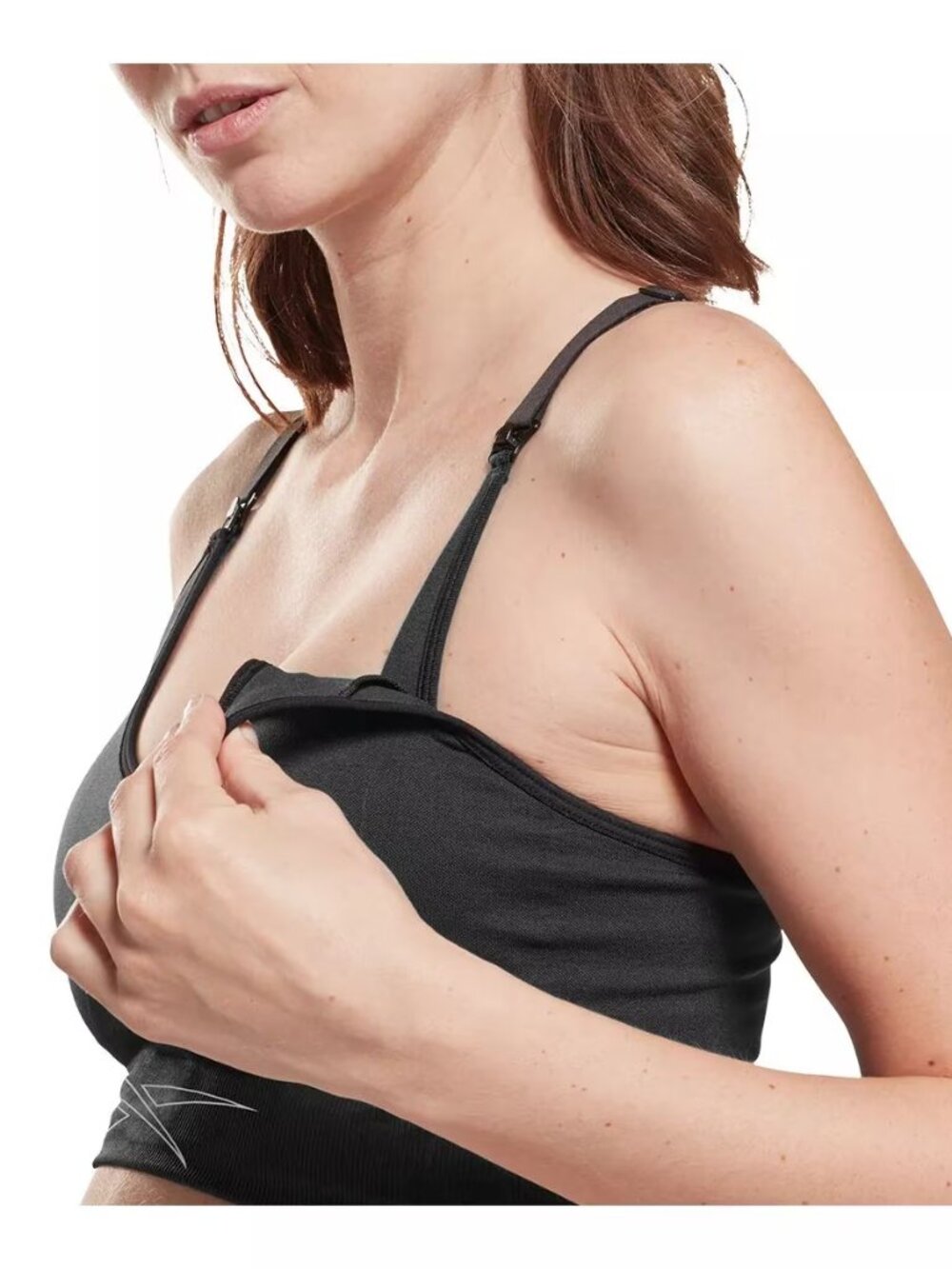 Reebok Nursing Sports Bra Medium Support Removable Pads Black Size L New W/ Tags